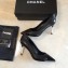 Chanel Pearl Heel 8cm Lambskin and Patent Calfskin Pumps G35534 Black 2020