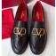 Valentino Leather Loafers With V Logo Black 2020