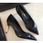 Chanel Pearl Heel 8cm Lambskin and Patent Calfskin Pumps G35534 Black 2020