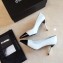 Chanel Pearl Heel 8cm Lambskin and Patent Calfskin Pumps G35534 White/Black 2020