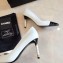 Chanel Pearl Heel 8cm Lambskin and Patent Calfskin Pumps G35534 White/Black 2020