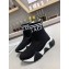 Versace Logo Print Knit Sock Sneakers Black 2019