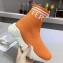 Versace Logo Print Knit Sock Sneakers Orange 2019