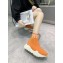 Versace Logo Print Knit Sock Sneakers Orange 2019