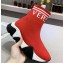 Versace Logo Print Knit Sock Sneakers Red 2019