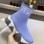 Versace Logo Print Knit Sock Sneakers Sky Blue 2019