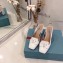 Prada Heel 7cm Patent Leather Triangle Logo Sandals White 2020