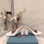 Prada Heel 7cm Patent Leather Triangle Logo Sandals White 2020