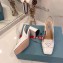 Prada Heel 7cm Patent Leather Triangle Logo Sandals White 2020