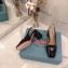Prada Heel 7cm Patent Leather Triangle Logo Sandals Black 2020