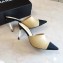 Chanel Pearl Heel 8cm Lambskin and Grosgrain Mules G35540 Beige/Black 2020