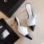 Chanel Pearl Heel 8cm Lambskin and Patent Calfskin Mules G35540 White/Black 2020