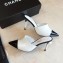 Chanel Pearl Heel 8cm Lambskin and Patent Calfskin Mules G35540 White/Black 2020