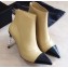 Chanel Pearl Heel 8cm Lambskin and Grosgrain Ankle Boots G35548 Beige/Black 2020