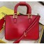 Fendi Calf Leather FF Tote Medium Bag Red 2020