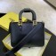 Fendi Calf Leather FF Tote Small Bag Black 2020