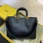 Fendi Calf Leather FF Tote Medium Bag Black 2020