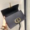 Dior 30 Montaigne Stamped Grain Calfskin Flap Chain Bag Black 2020