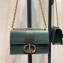 Dior 30 Montaigne Stamped Grain Calfskin Flap Chain Bag Green 2020