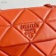 Prada Stitched Leather Small Spectrum Shoulder Bag 1BD233 Orange 2020