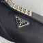 Prada Nylon Shoulder Bag with Studs 1BC100 Black/Blue 2020