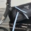 Prada Nylon Shoulder Bag with Studs 1BC100 Black/Blue 2020