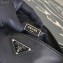Prada Nylon Shoulder Bag with Studs 1BC100 Black/Blue 2020