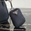 Prada Re-Edition 2005 Nylon Shoulder Hobo Bag 1BH204 Black/Purple 2020