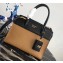 Prada Esplanade Saffiano and Calf Leather Bag 1BA046 Black/Brown
