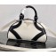 Prada Leather Bowling Bag 1BB071 White/Black 2020