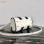 Prada Leather Bowling Bag 1BB071 White/Black 2020