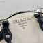Prada Leather Bowling Bag 1BB071 White/Black 2020