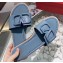 Valentino VLOGO Flat Calfskin Slide Sandals Baby Blue 2020