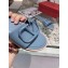 Valentino VLOGO Flat Calfskin Slide Sandals Baby Blue 2020
