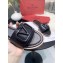 Valentino VLOGO Flat Calfskin Slide Sandals Black 2020