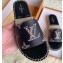 Louis Vuitton Monogram Leopard Print Espadrilles Slipper Sandals Black 2020