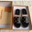 Louis Vuitton Monogram Espadrilles Slipper Sandals Black/Gold Logo 2020