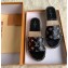 Louis Vuitton Monogram Espadrilles Slipper Sandals Black/Silver Logo 2020