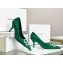 Balenciaga Heel Strassed BB Logo Satin Pumps Green 2020