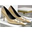Balenciaga Heel Strassed BB Logo Satin Pumps Gold 2020
