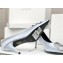 Balenciaga Heel Strassed BB Logo Satin Pumps Silver 2020