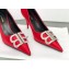 Balenciaga Heel Strassed BB Logo Satin Pumps Red 2020