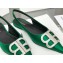 Balenciaga Strassed BB Logo Satin Slingback Flat Ballerinas Green 2020