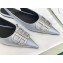 Balenciaga Strassed BB Logo Satin Slingback Flat Ballerinas Silver 2020