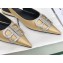 Balenciaga Strassed BB Logo Satin Slingback Flat Ballerinas Gold 2020