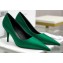 Balenciaga Heel 8cm Satin Pumps Green 2020