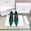 Balenciaga Heel 8cm Satin Pumps Green 2020