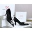 Balenciaga Heel Strassed BB Logo Velvet Pumps Black 2020