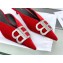 Balenciaga Heel Strassed BB Logo Velvet Mules Pumps Red 2020