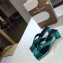 Balenciaga Heel 6cm Double Square Open Back Flip Flop Thong Sandals Crinkled Green 2020